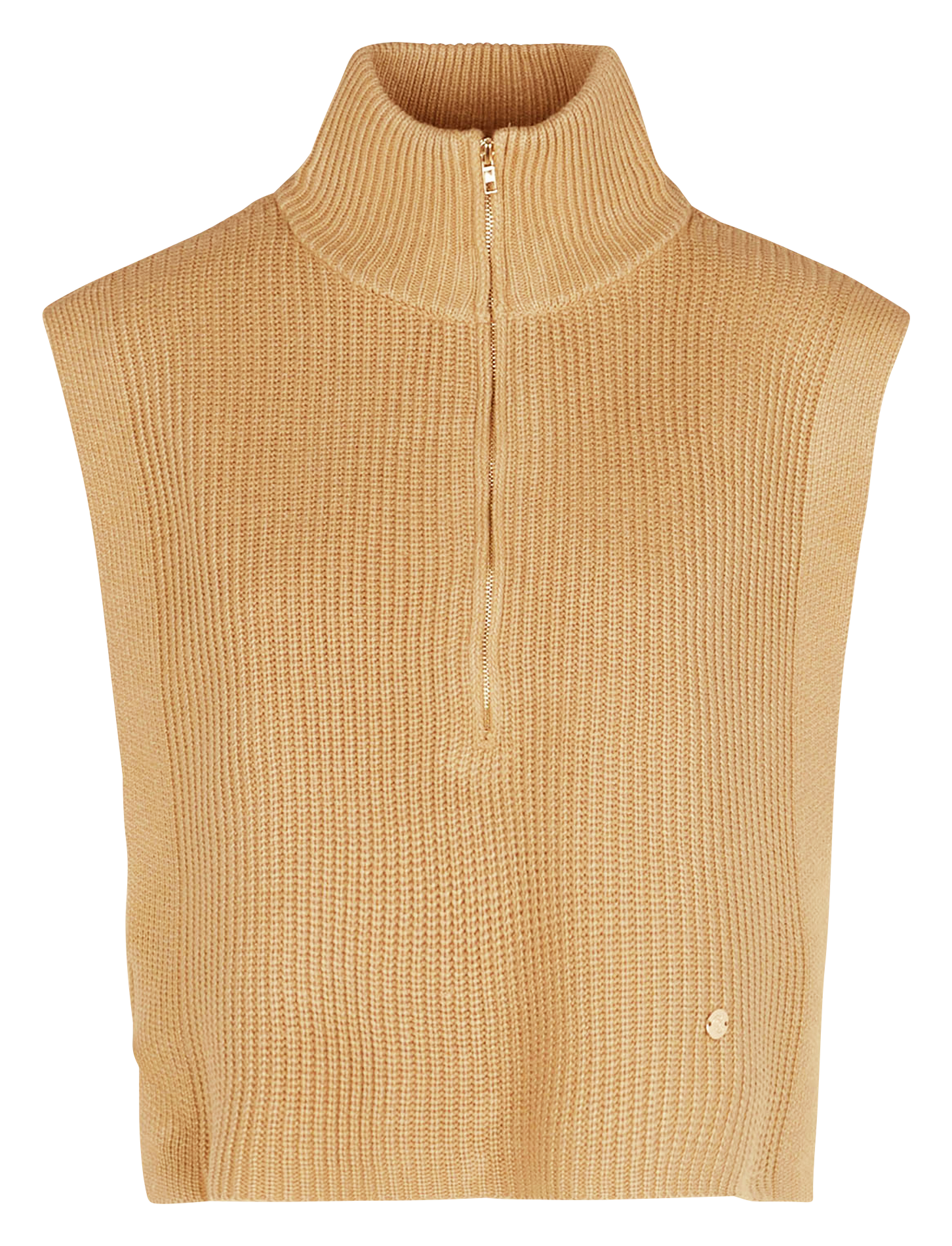 MAEVA - Pull sans manches côtelé | Beige