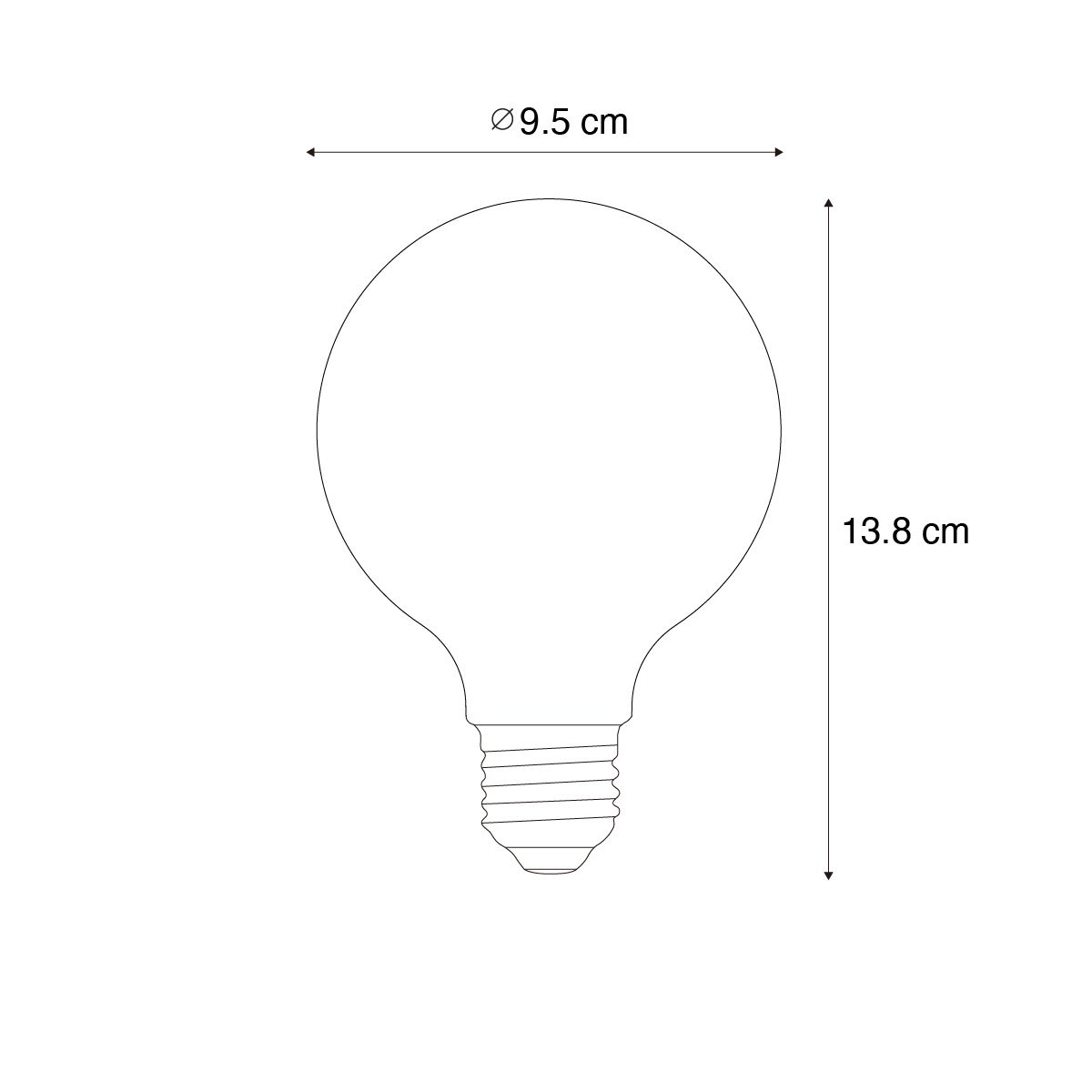Kerst E27 LED lamp ster filament G95 helder 1.8W 120 lm 2700K