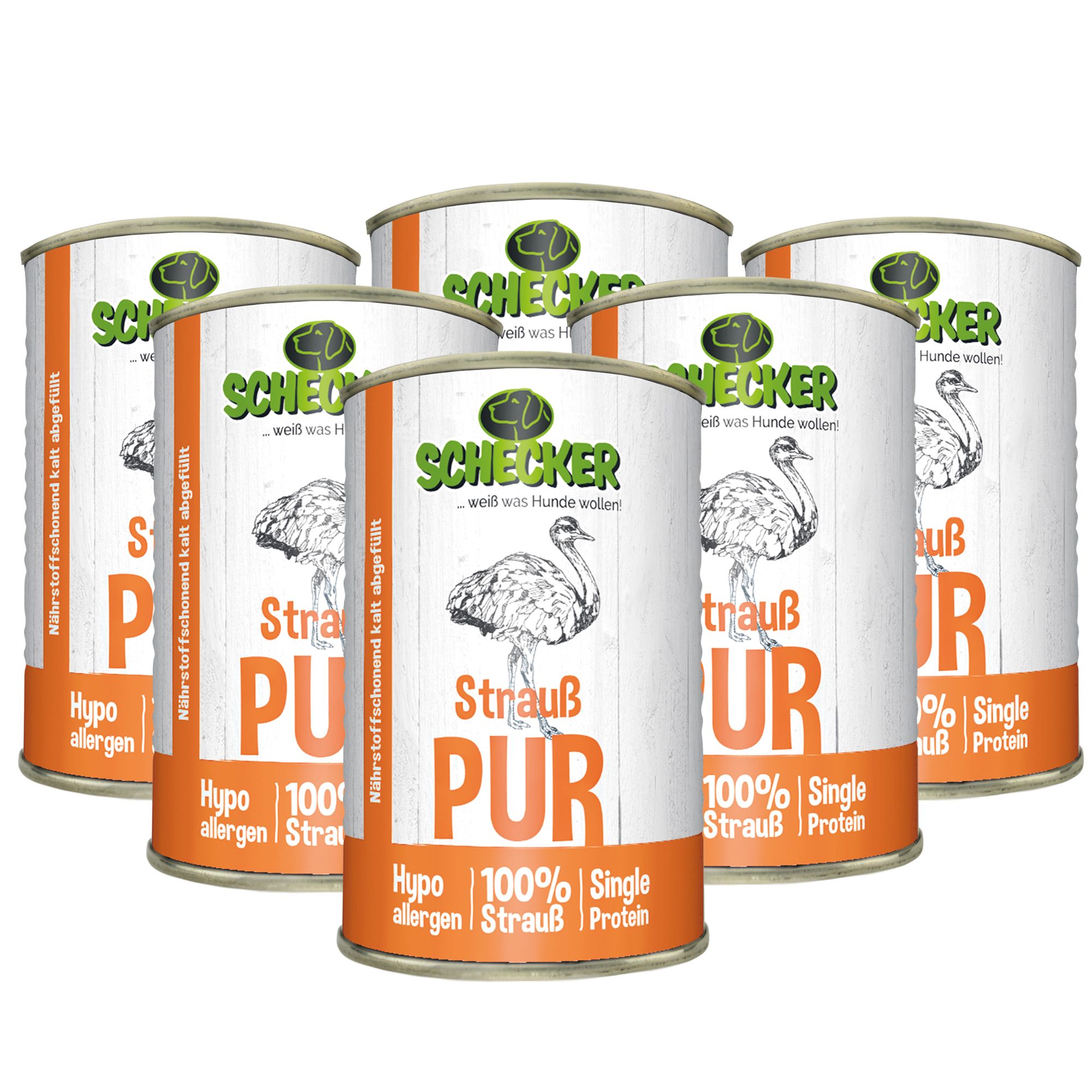 Strauß PUR Nassfutter - beste Qualität - getreidefrei - glutenfrei