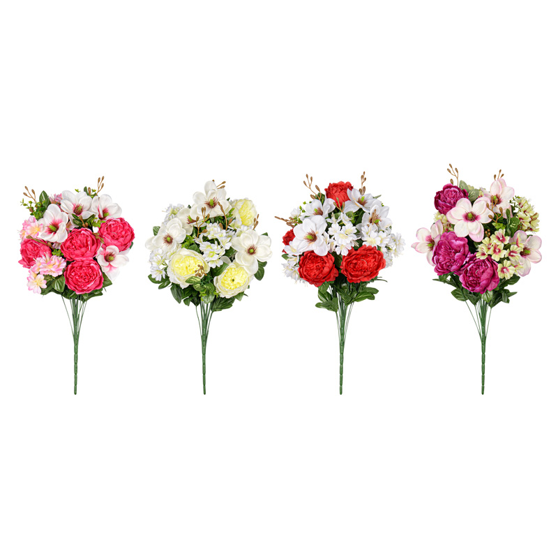 Bouquet de pivoines, magnolias et hortensias