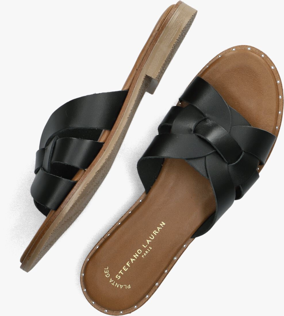zwarte stefano lauran slippers led knoop slipper
