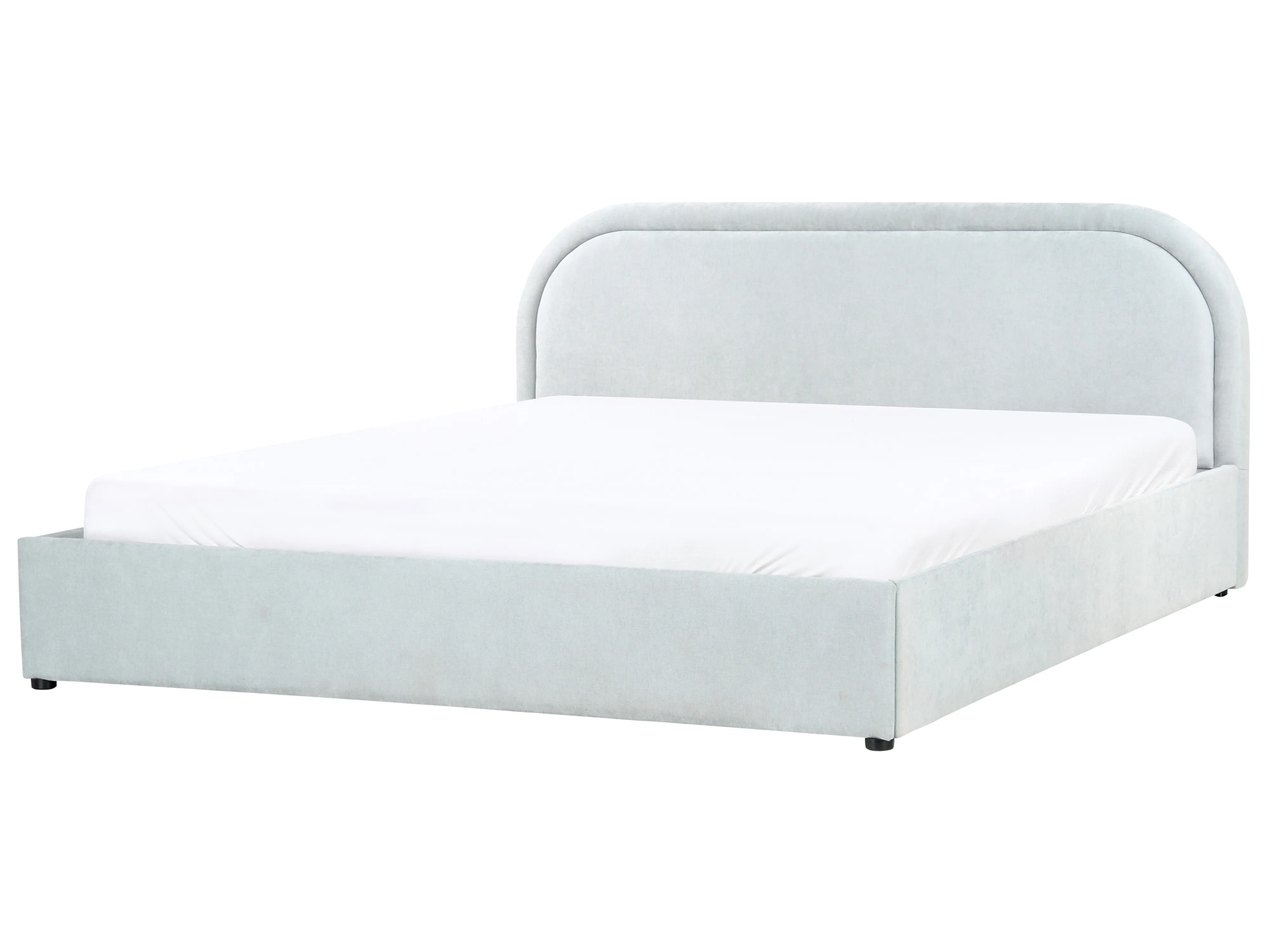 Bed met opbergruimte Chenille QUILLIEN 180 x 200 cm Lichtblauw