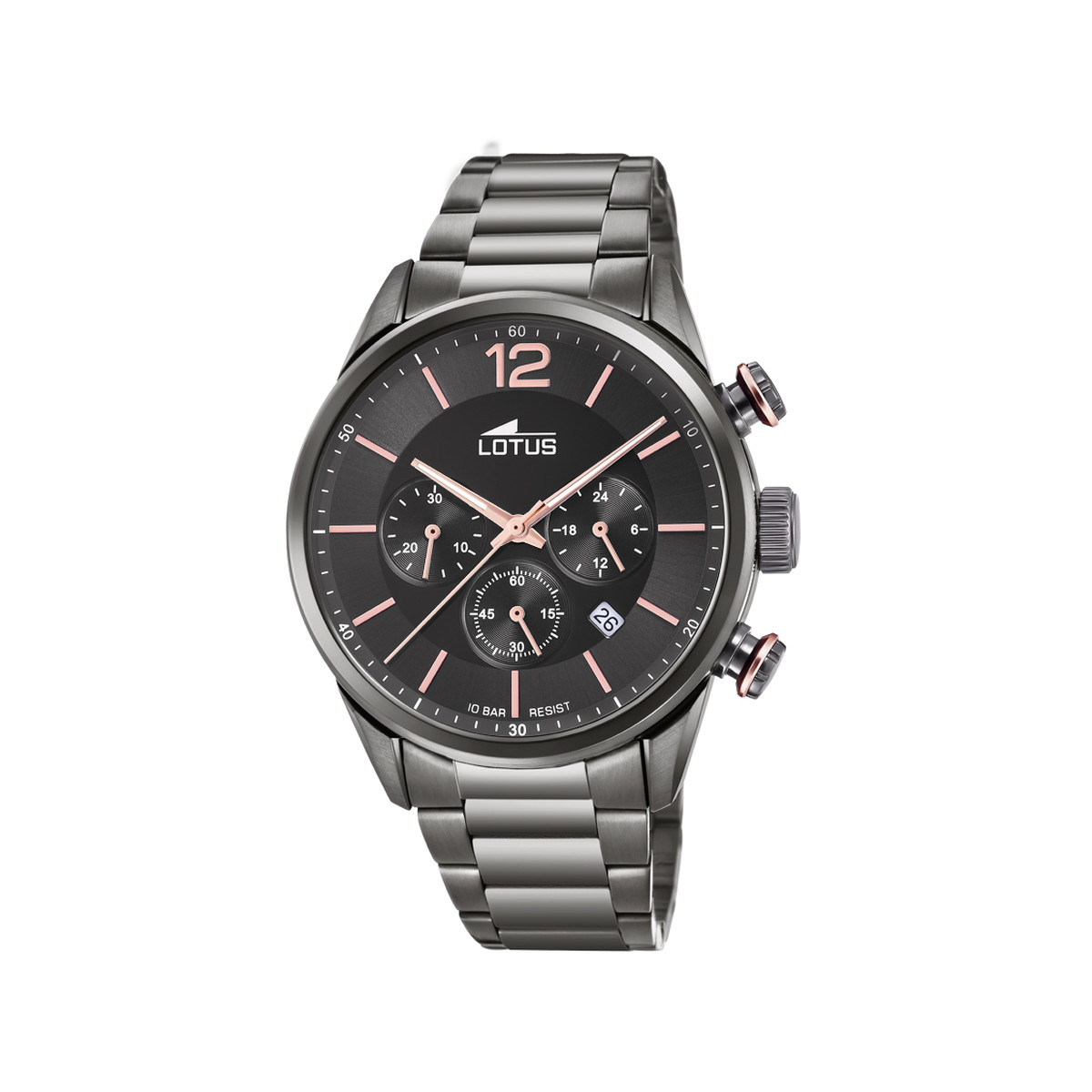 Montre LOTUS CHRONO Bracelet acier noir
