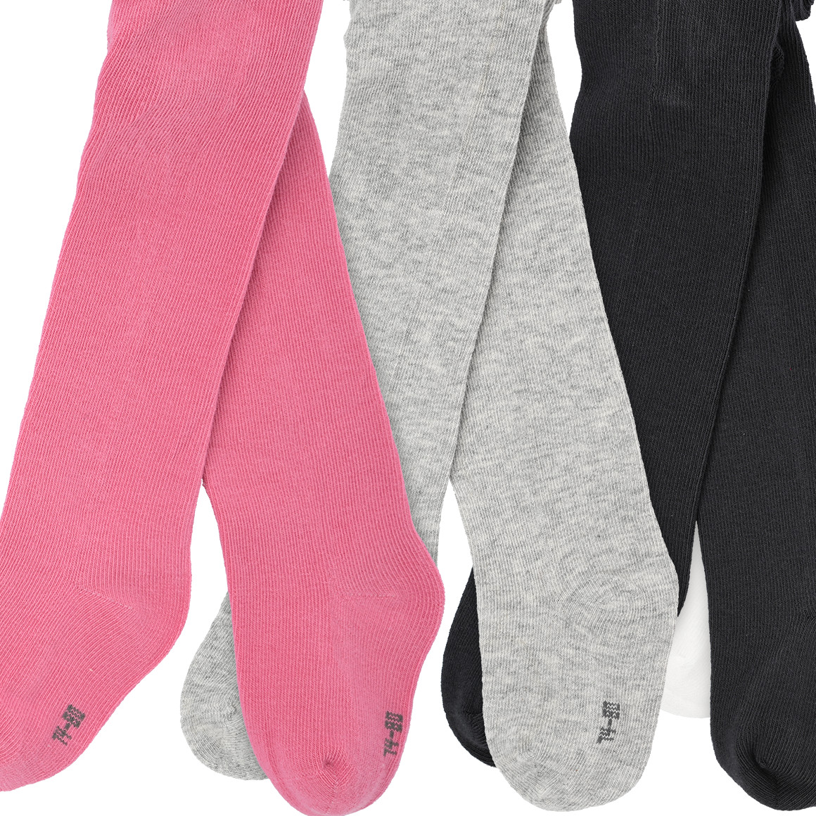 Topomini 5 Baby Strumpfhosen in verschiedenen Farben pink / weiss / dunkelgrau