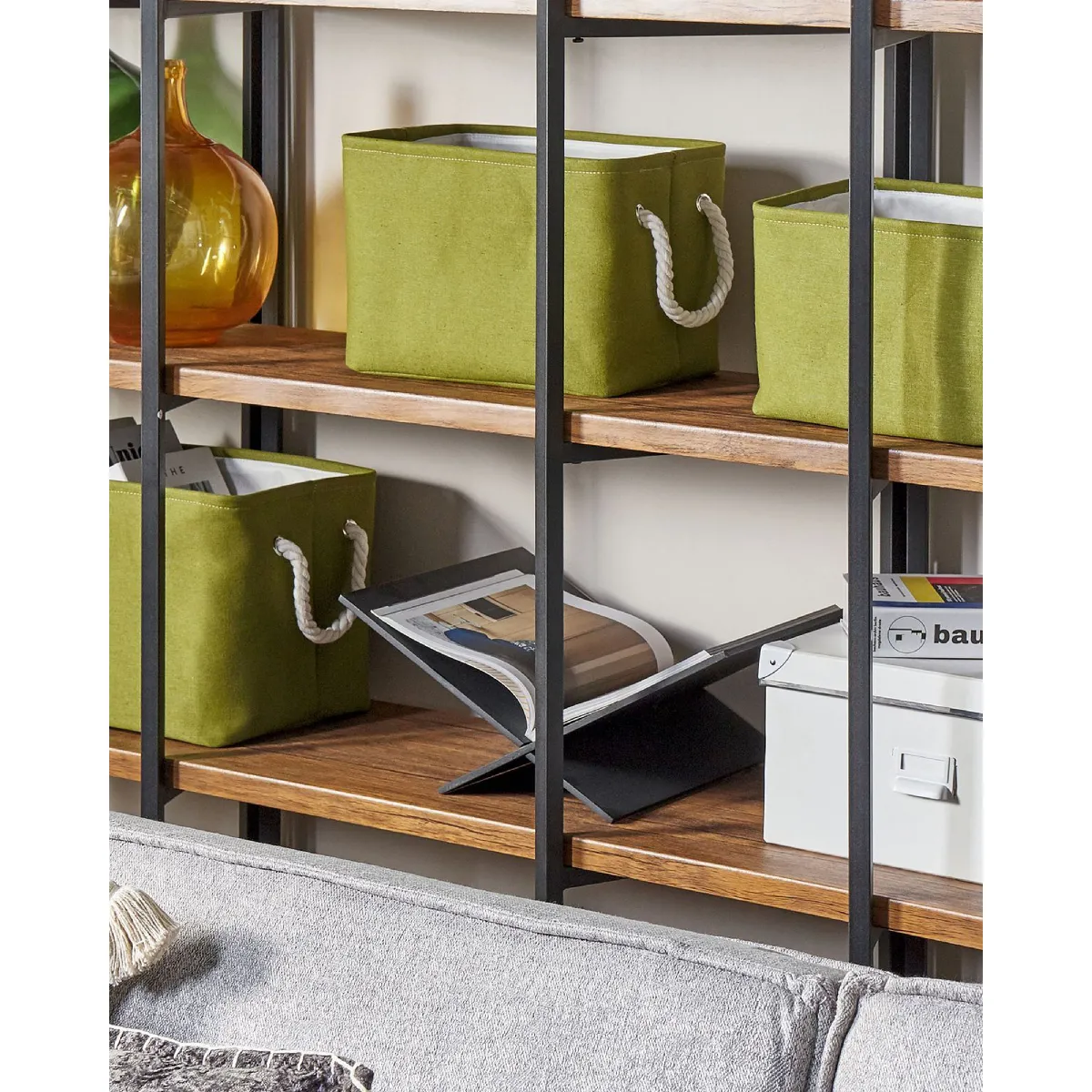 Beliani Paniers DARQAB en polyester vert olive