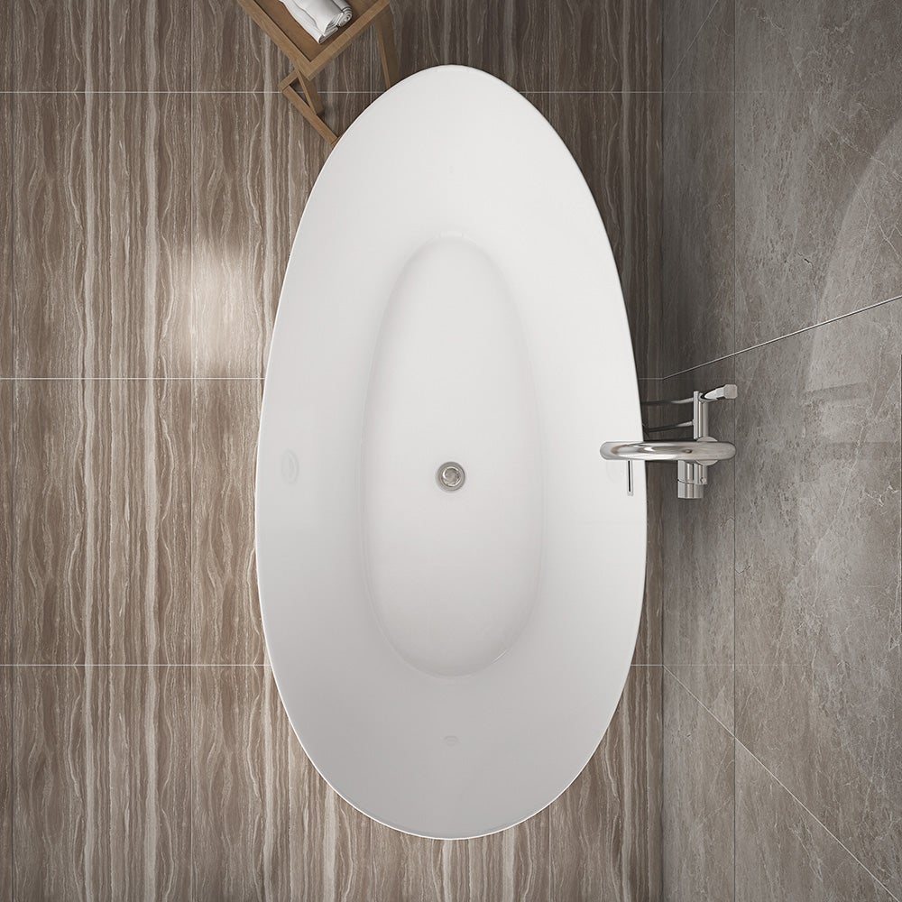 Home Deluxe - vrijstaand bad - DELIA, wit - afmetingen: ca. 180 x 90 x 58 cm - inhoud: 270 liter, incl. overloopbeveiliging, sifon en afvoerplug | Spa, voor 2 personen
