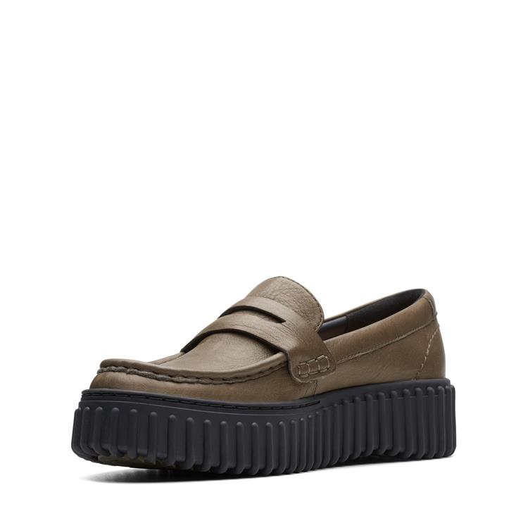 Clarks Torhill Penny dark olive nub
