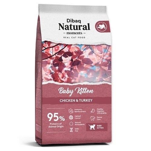 Dibaq Natural Moments Ração para gatinhos, sabor Frango e Peru