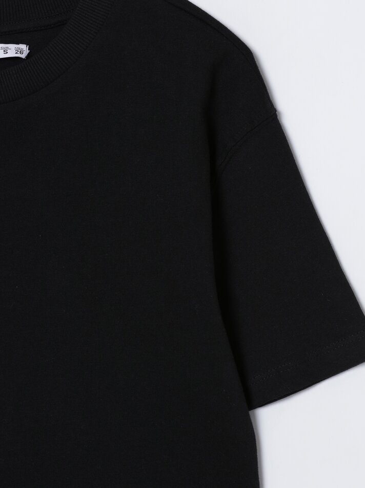 Conjunto com 2 camisetas básicas cropped - Preta