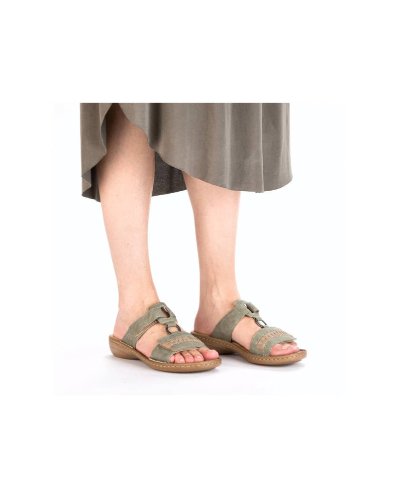 Rieker dame slip on sandal - grøn