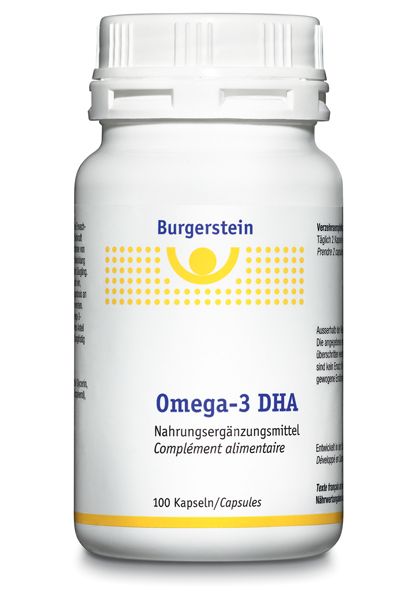 BURGERSTEIN Omega-3 DHA<br>100 Stück, Dose, Weichkapsel