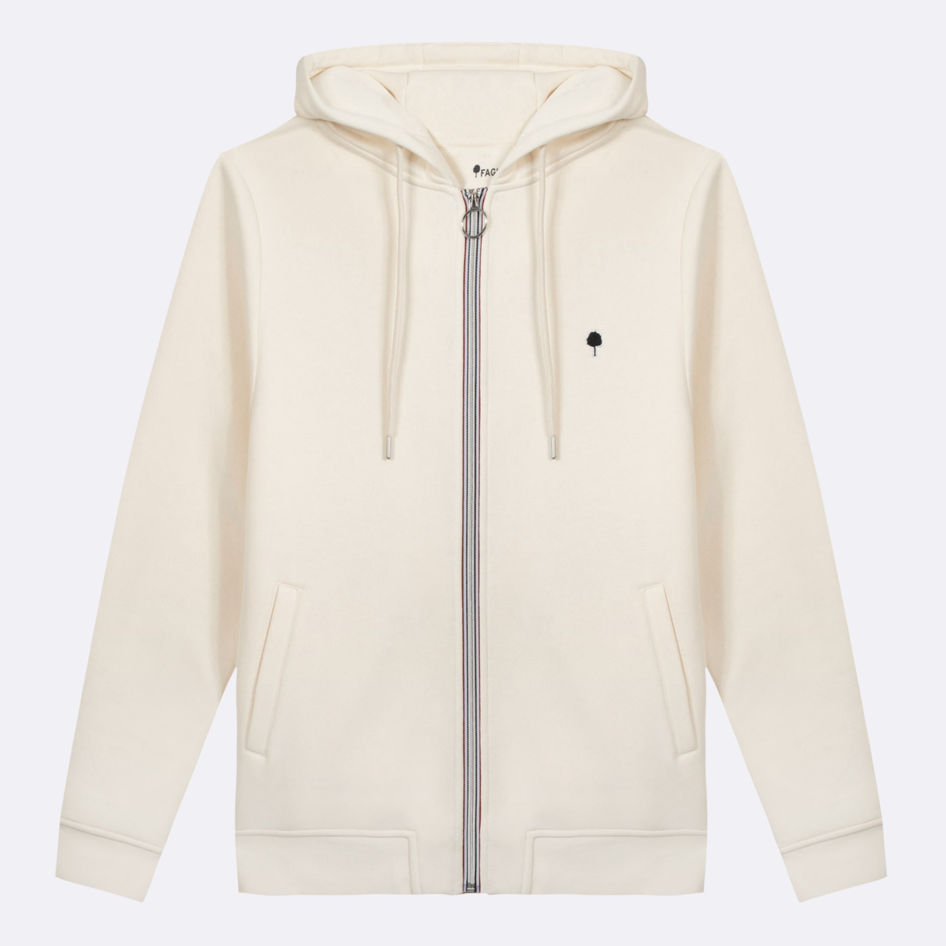 Sweat à capuche zippé écru Coton recyclé et polyester recyclé - modèle Mesnil