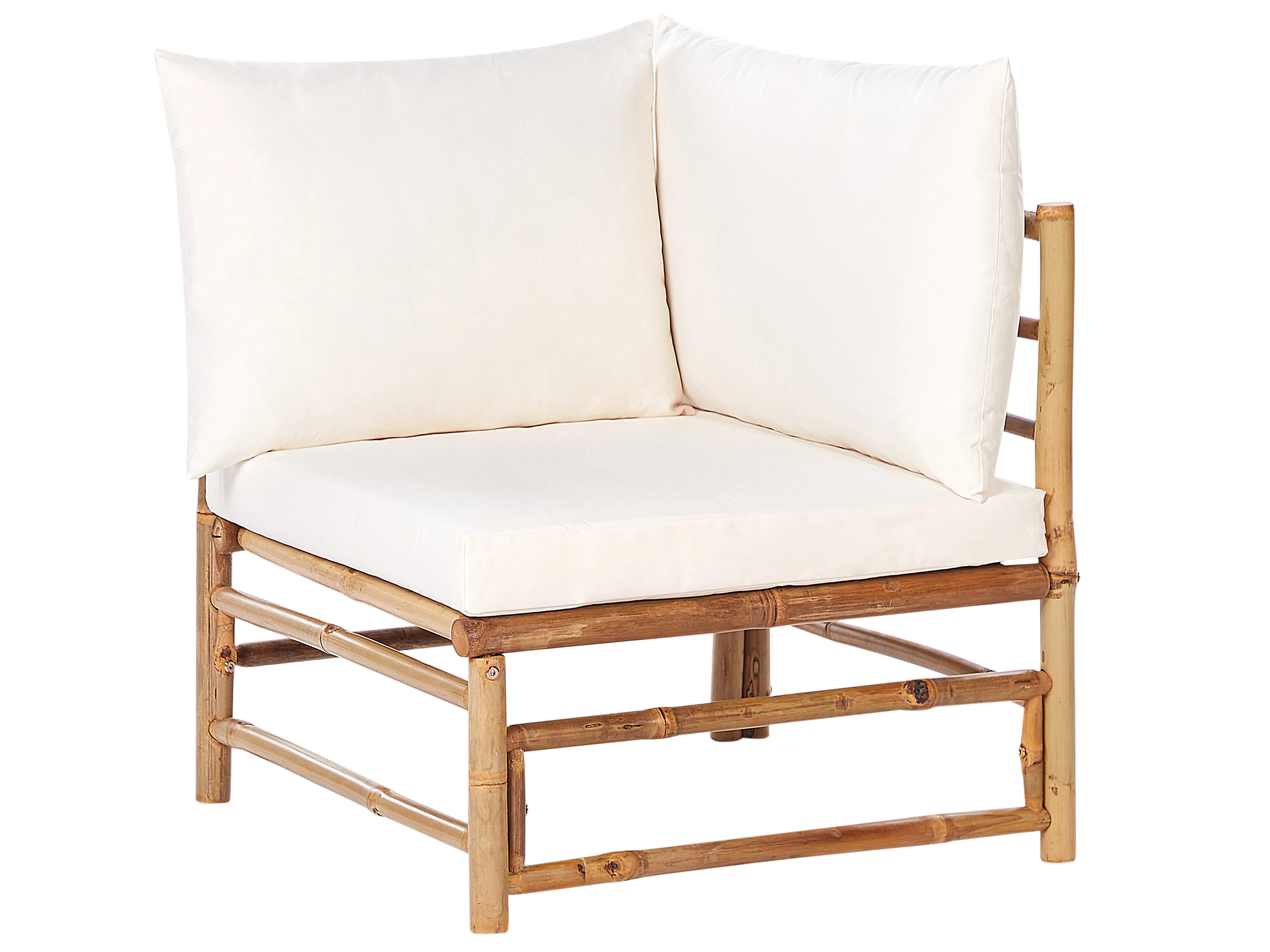 Loungeset met tafel 4-zits CERRETO Bamboehout Gebroken wit