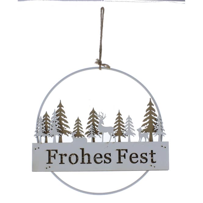 Dekohänger Kreis Frohes Fest - ca. 23,5 x 36 cm