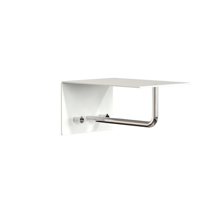 Frost - Unu Wandgarderobe mit Haken und Stange, 200 mm, weiss / poliert