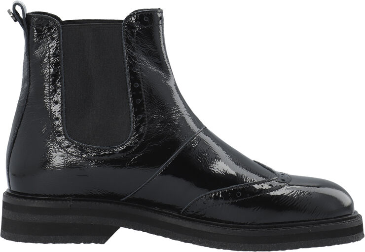 Cashott CASBETTY Brogue Chelsea Boot Patent Black