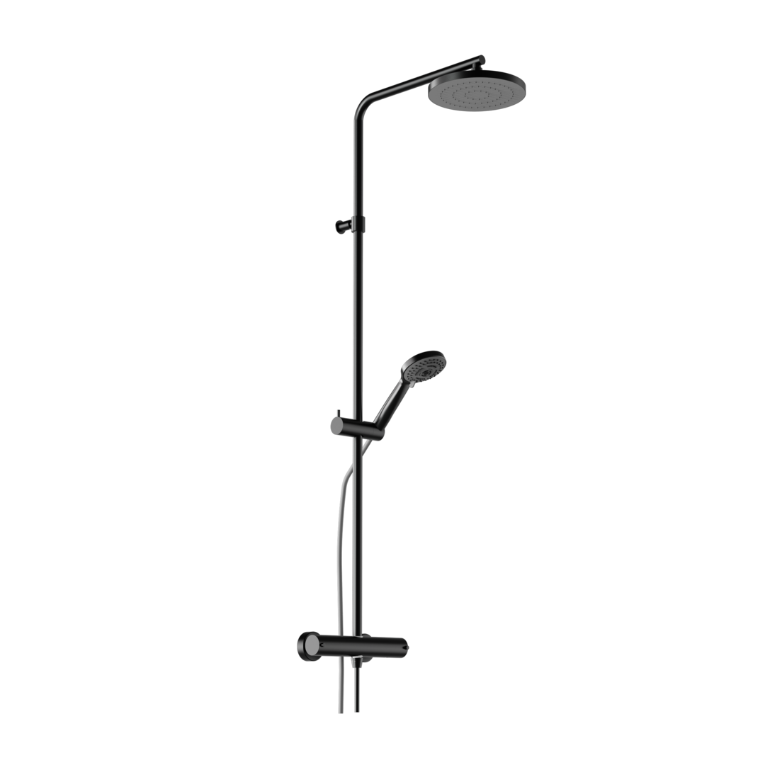 Plieger New Way opbouw regendouche compleet 25cm zwart mat