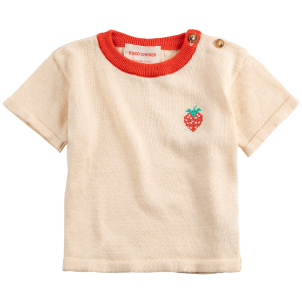 Køb Bobo Choses White Pixel Strawberry Strikket T-Shirt