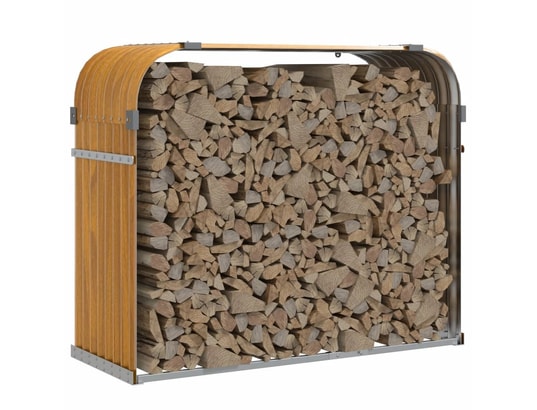 VIDAXL - Sac à outils Porte-bûches marron clair 120x45x100 cm acier galvanisé