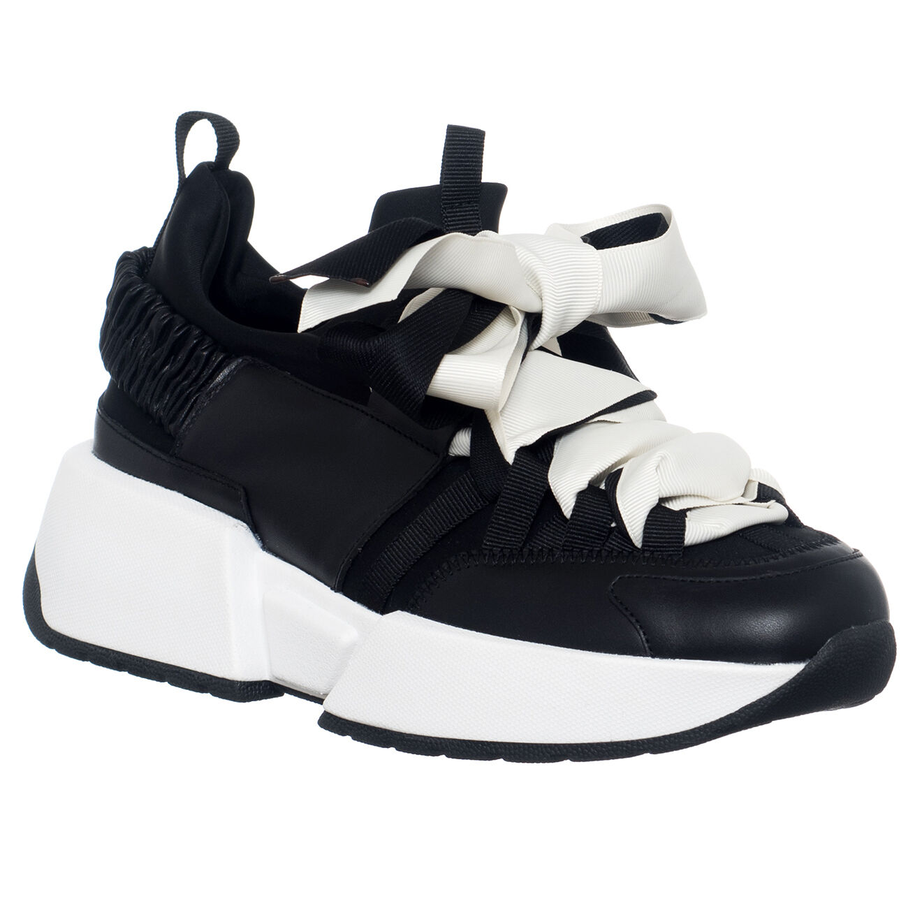 Loretta Pettinari Sneakers en Cuir Lipi noires - Talon 5 cm