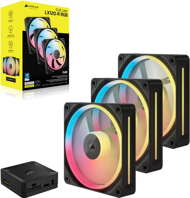Corsair iCUE LINK LX120 RGB 120mm PWM-blæser startsæt (3-pakke)