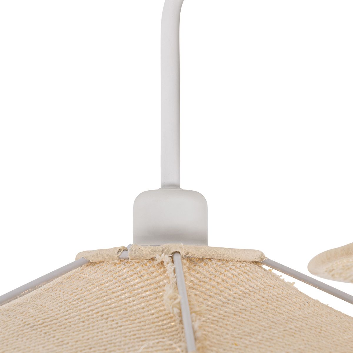 Design plafondlamp wit met stof 3-lichts - Jane