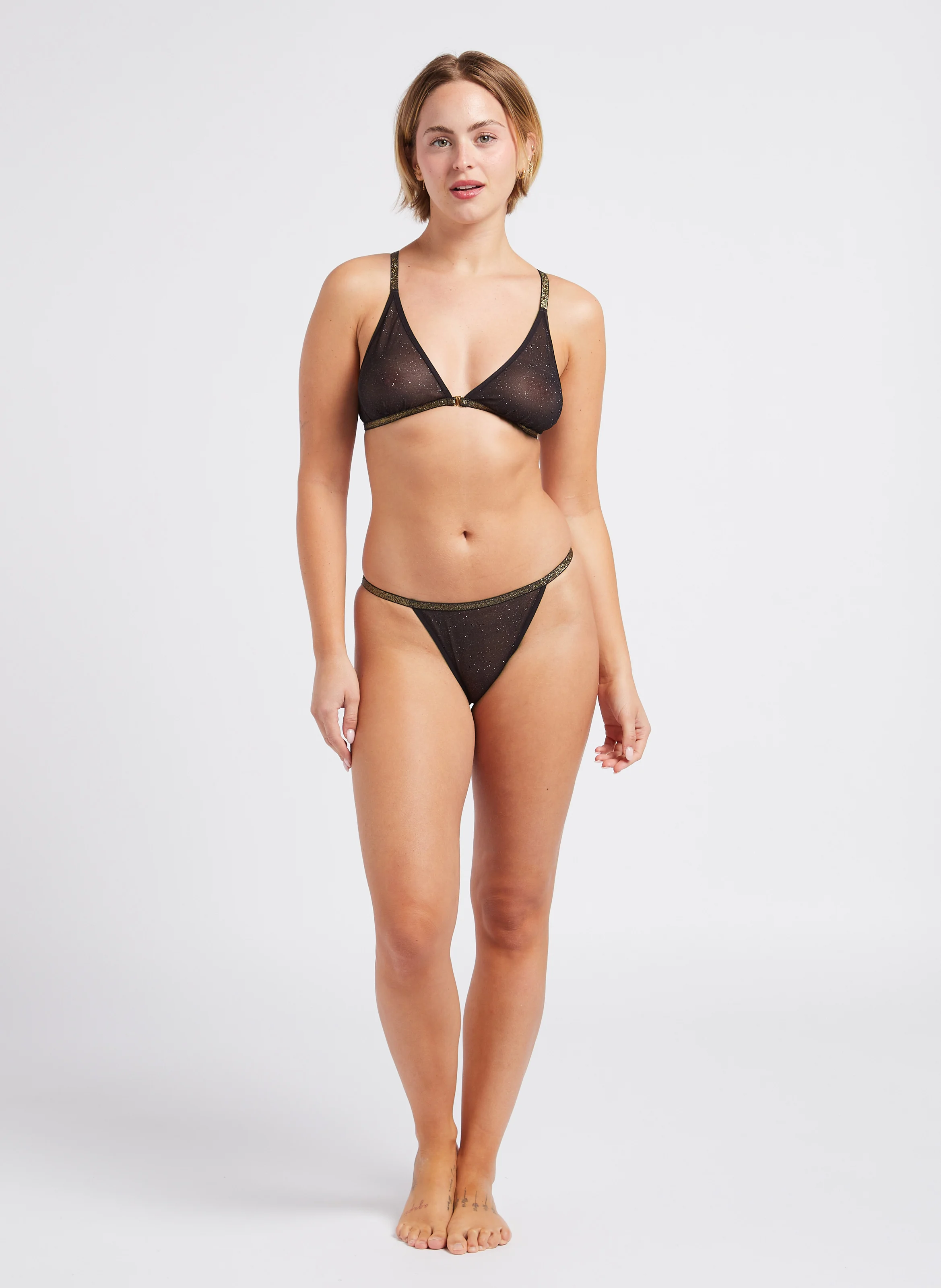 CHIARA - Culotte effet pailleté| Noir