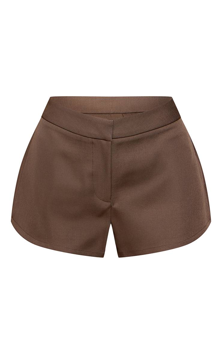 Deep Taupe Short Taille Basse Ajusté Ensemble Coordonné
