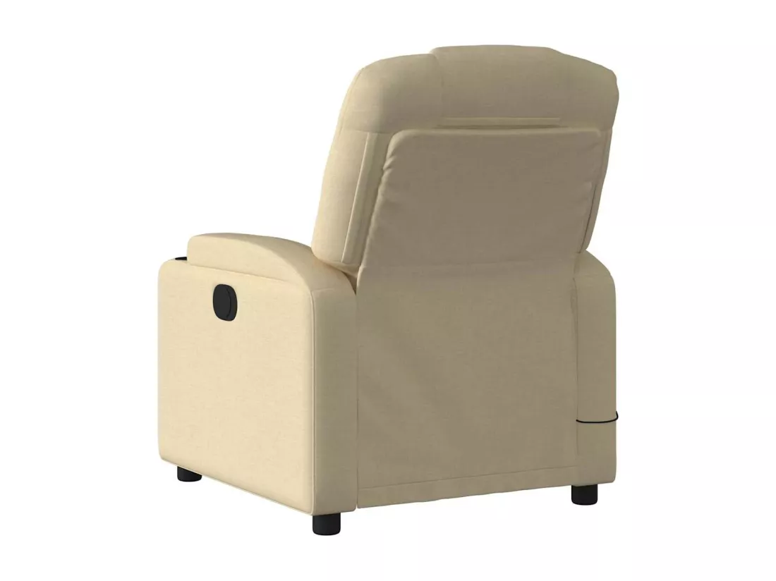 Fauteuil inclinable massant électrique crème tissu