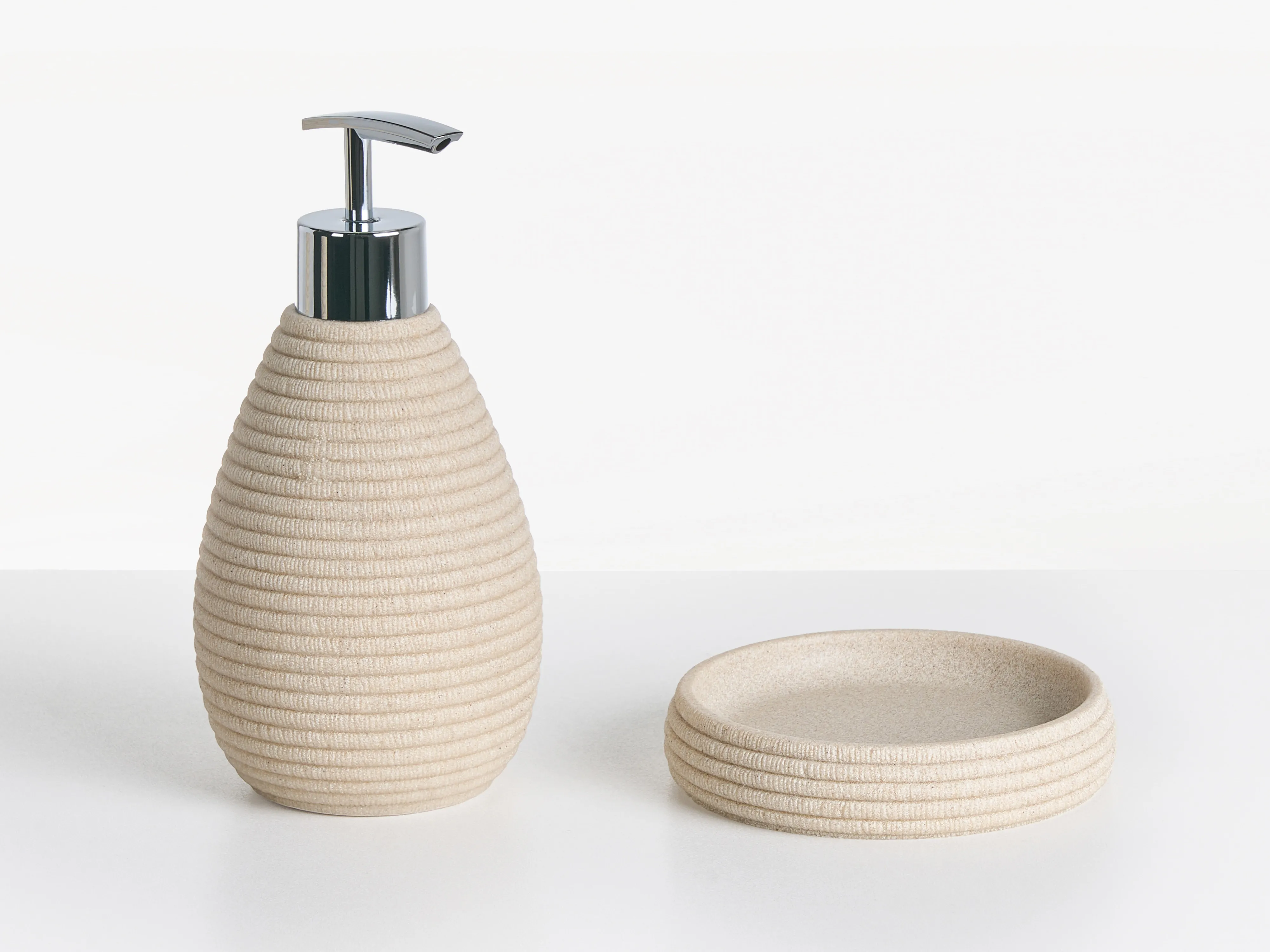 5-delige badkameraccessoireset QUILA Lichtbeige