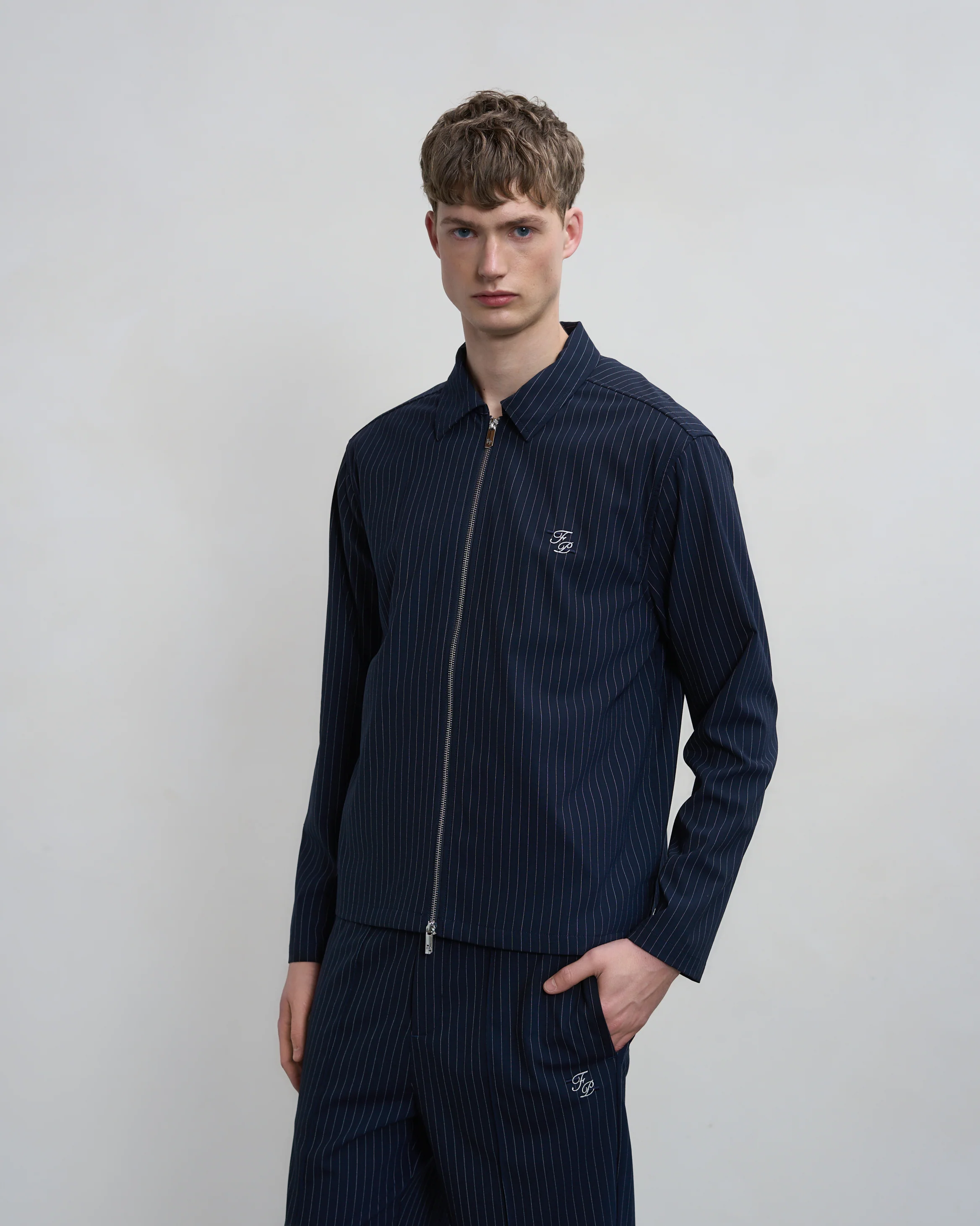Coach Jacket Pinstripe Maritime Blue