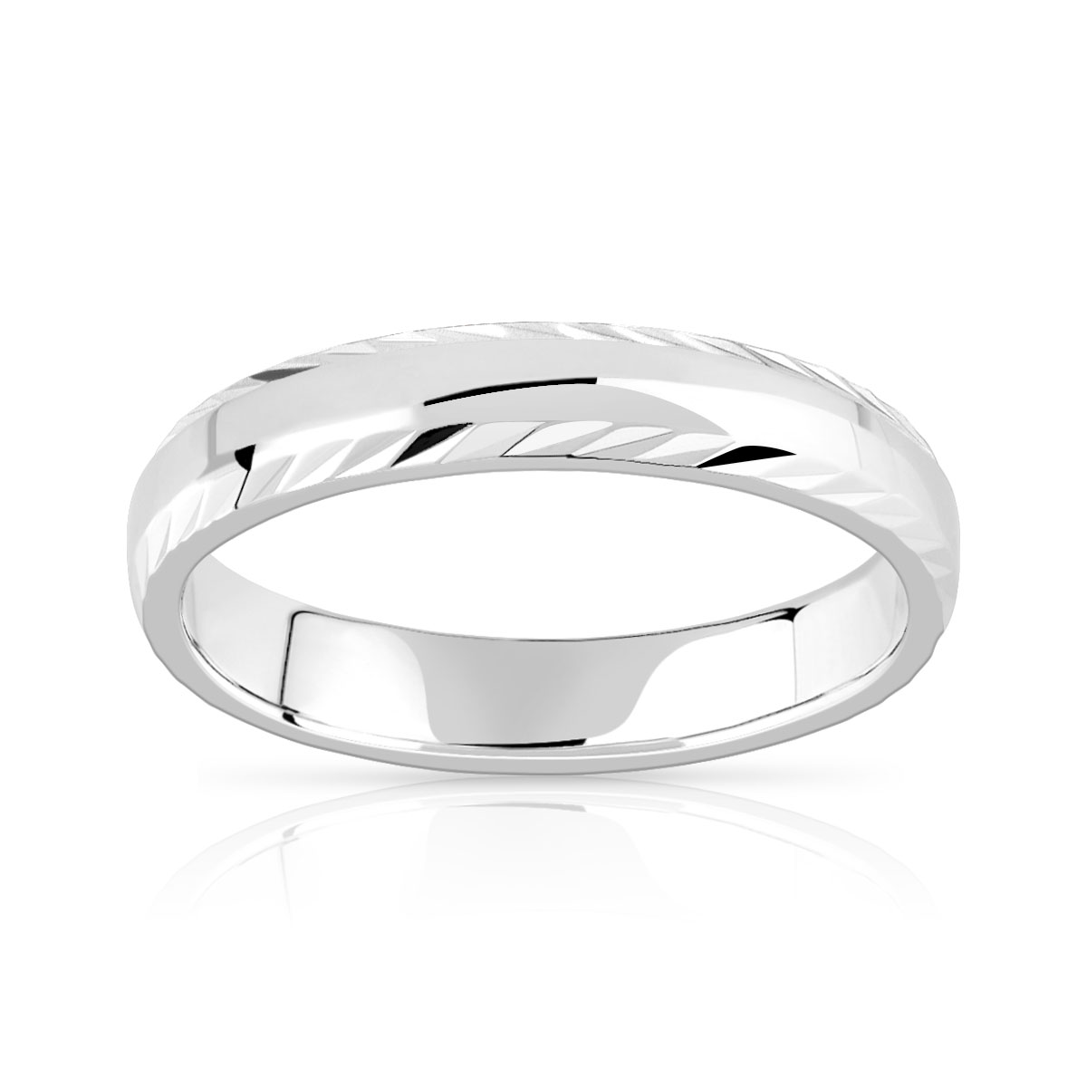 Alliance argent 925 diamanté 4 mm