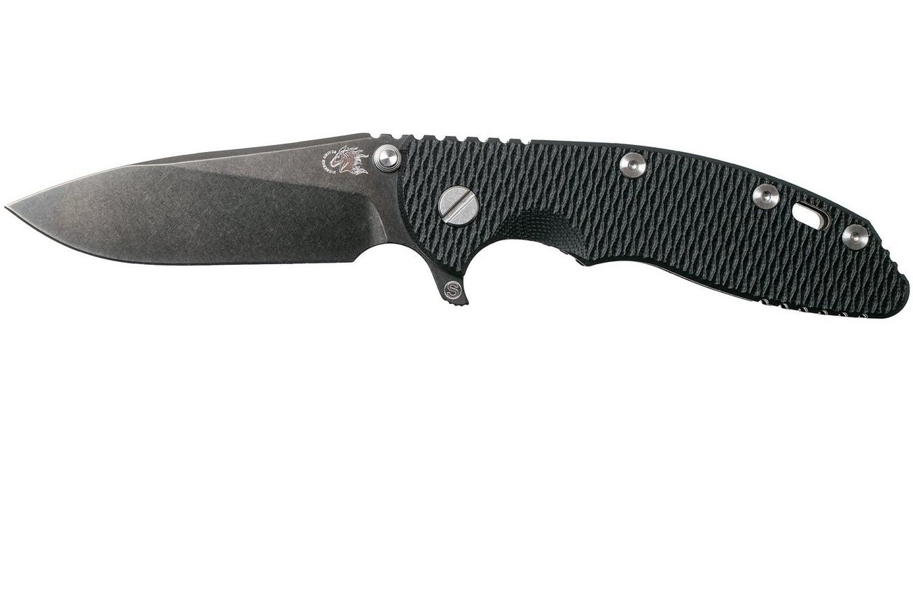 Rick Hinderer XM18 3,5” Skinny Slicer Black DLC, Black G10
