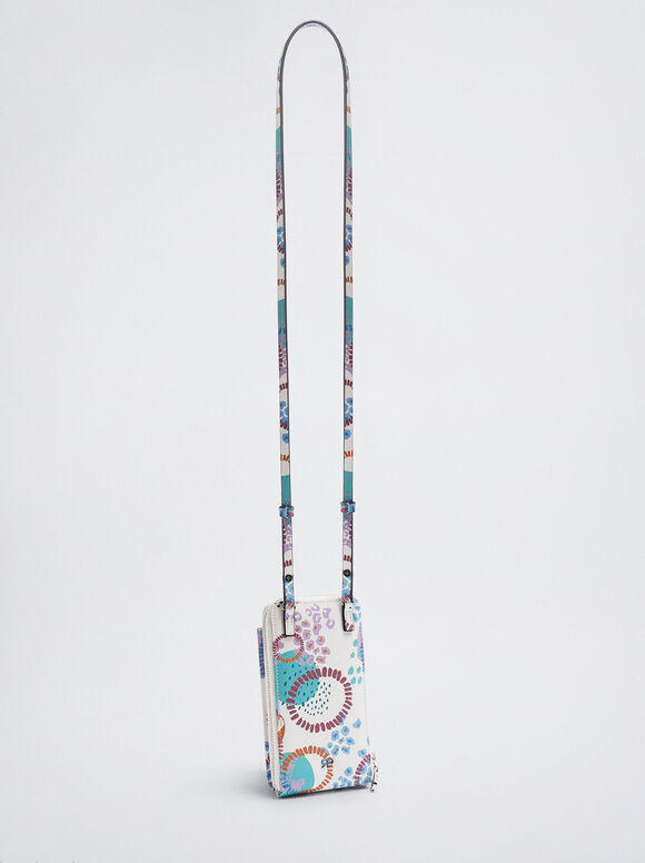 Bolsa para celular estampada - Branco-creme