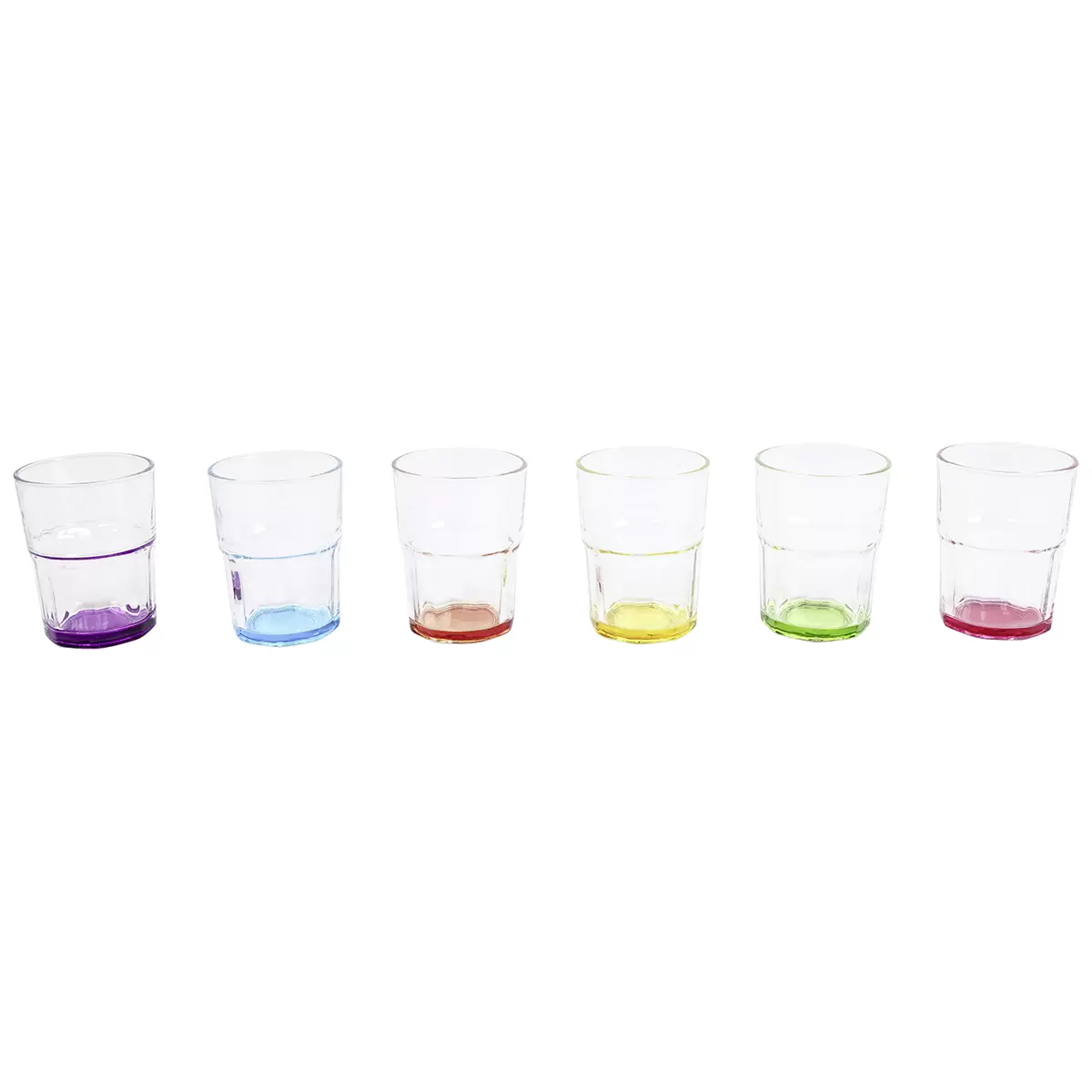 Trinkglas Luca Bessoni blau,gelb,grün,lila,rot,transparent