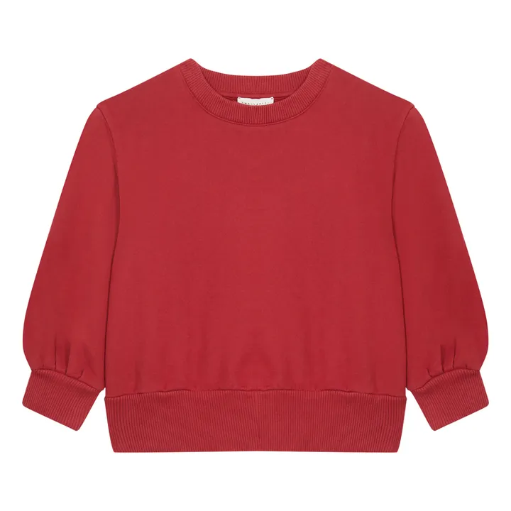 SMALLABLE BASICS Sweat Fille Boxy Molleton Bio | Rouge cerise