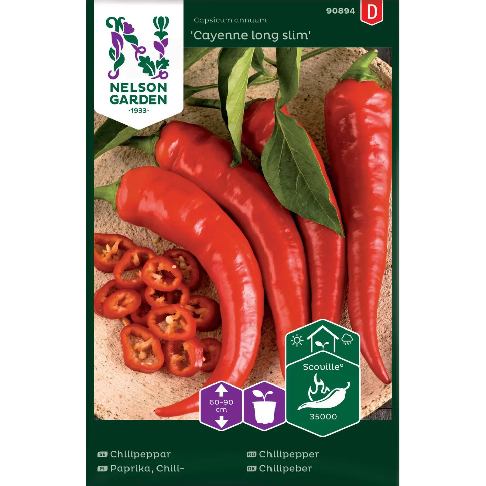Capsicum annuum 'Cayenne long slim' Chilipepper 'Cayenne long slim'