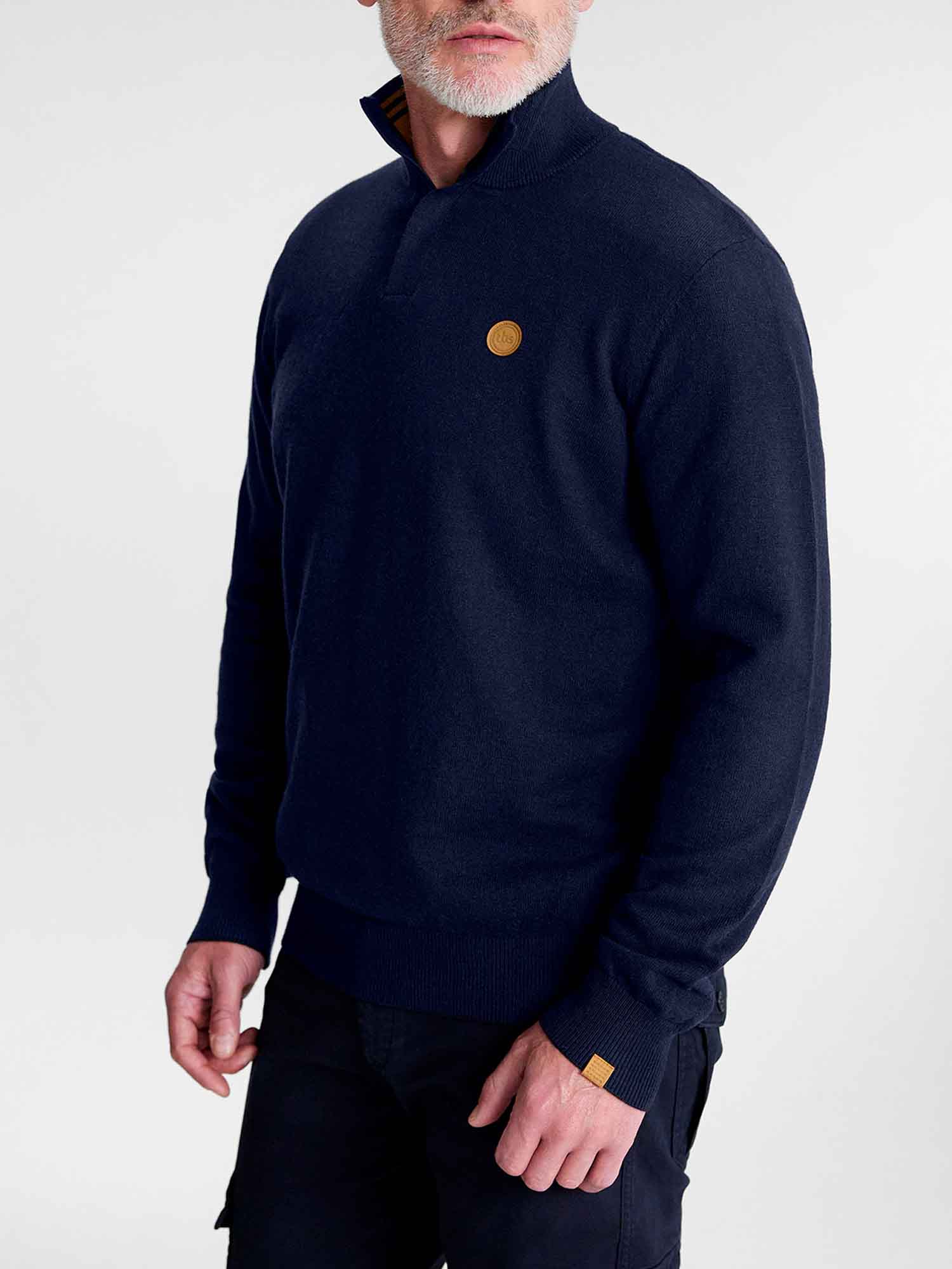 Pull Camionneur Homme Laine Marine