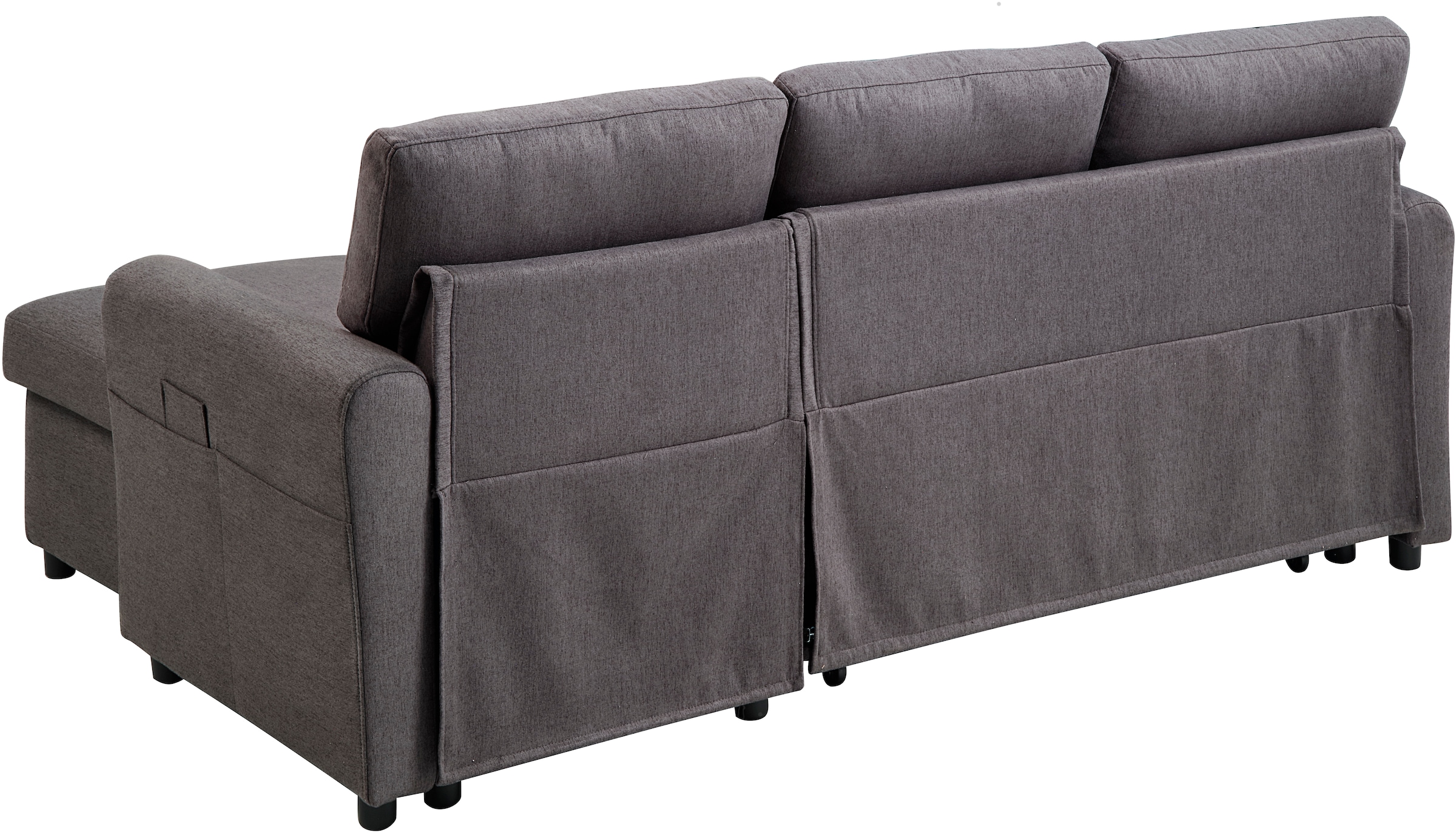 ATLANTIC home collection Schlafsofa »Gustavo L-Form, B: 199 cm« mit Bettfunktion, Bettkasten & seitlichen Taschen