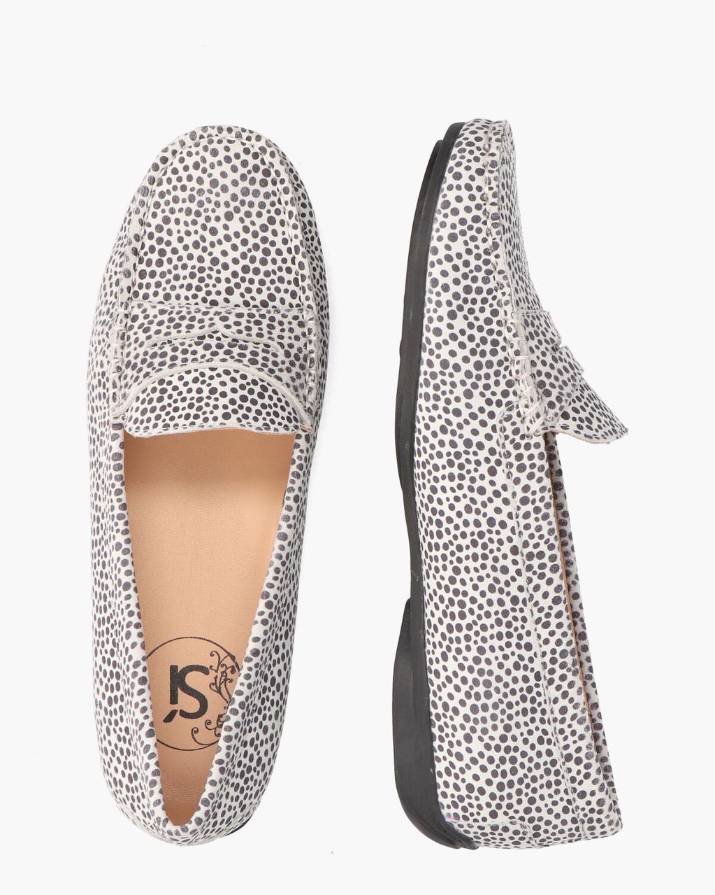 Di Lauro Harmkje Wit/Zwart Damesloafers