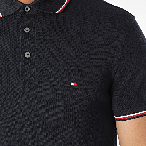 Polo Manches Courtes 1985 RWB Tipped Slim 0750 Bleu Marine