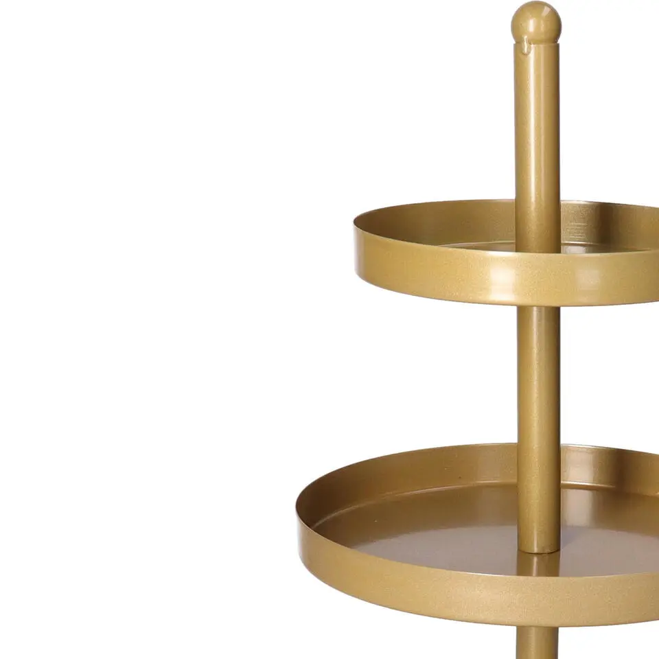 Etagere - goud - metaal - 3-laags - 25 x 35 cm - hapjes/high tea