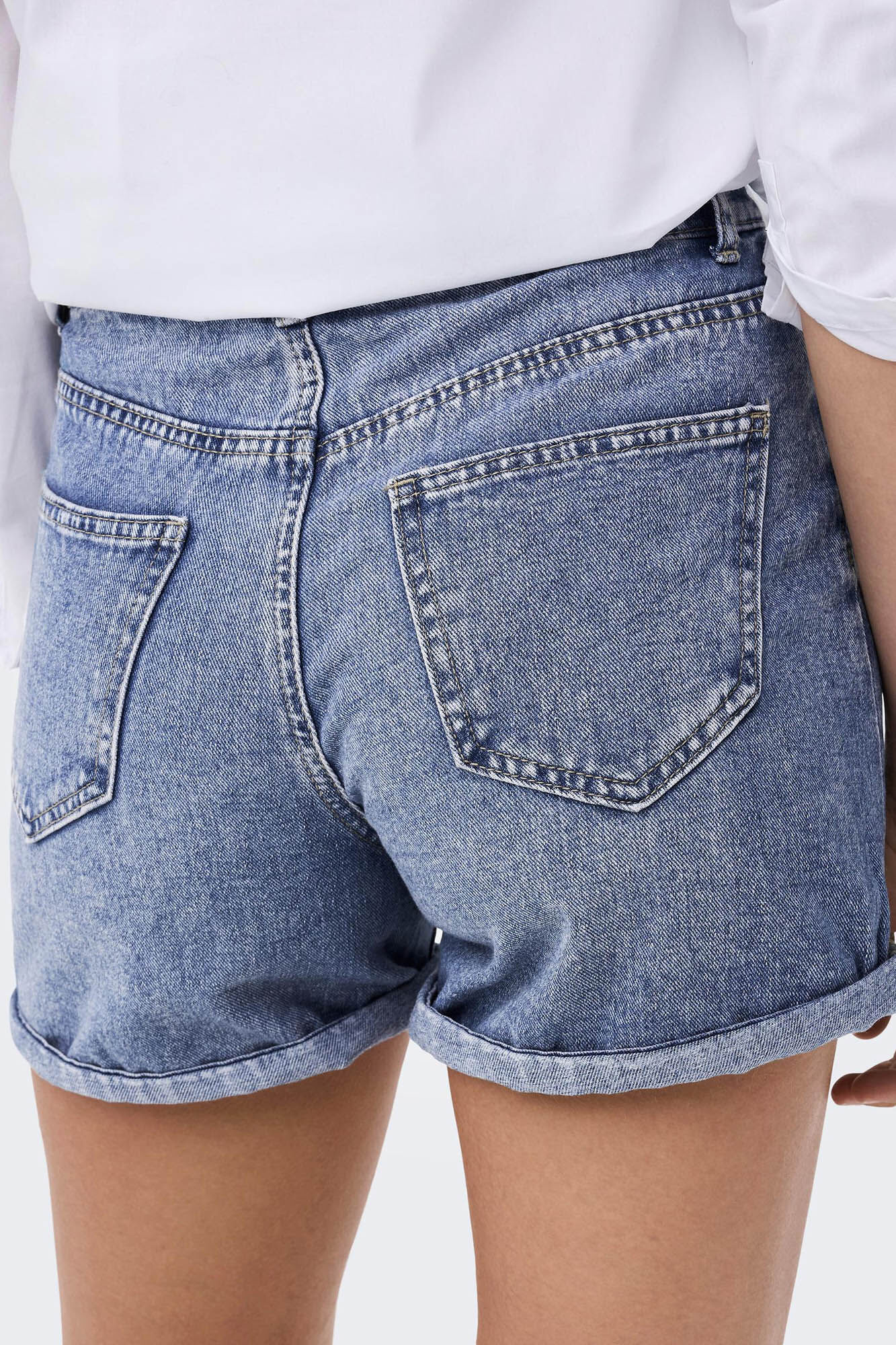 Shorts jeans de cintura alta