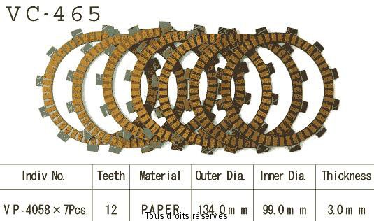 Kyoto - Disques garnis d'embrayage VC465