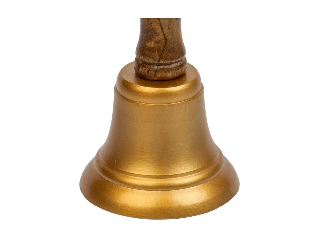 Cloche en aluminium et manche en bois marron d7x21h