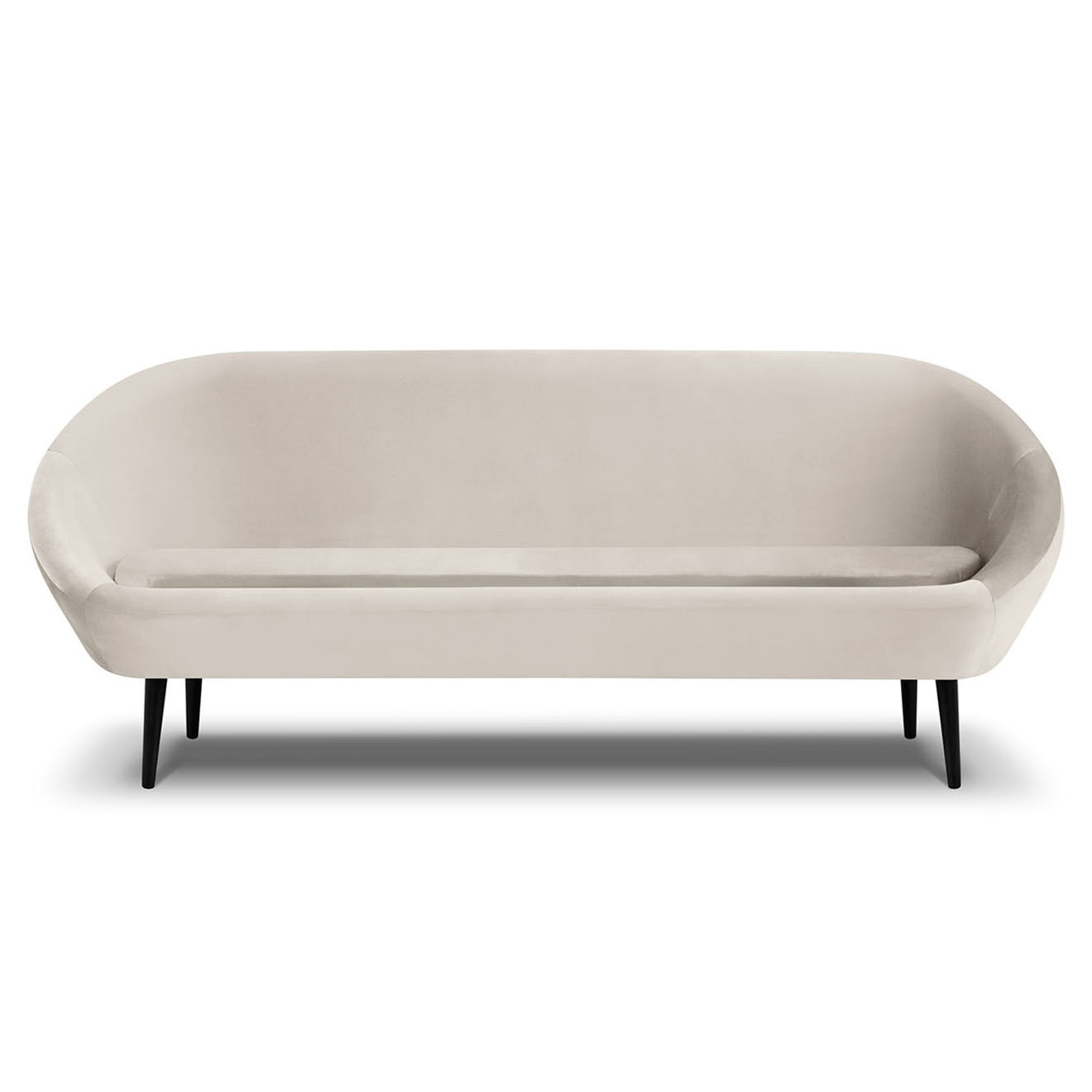 Mazzini Sofas Canapé velours petale 3 places beige - 222x90x92 cm