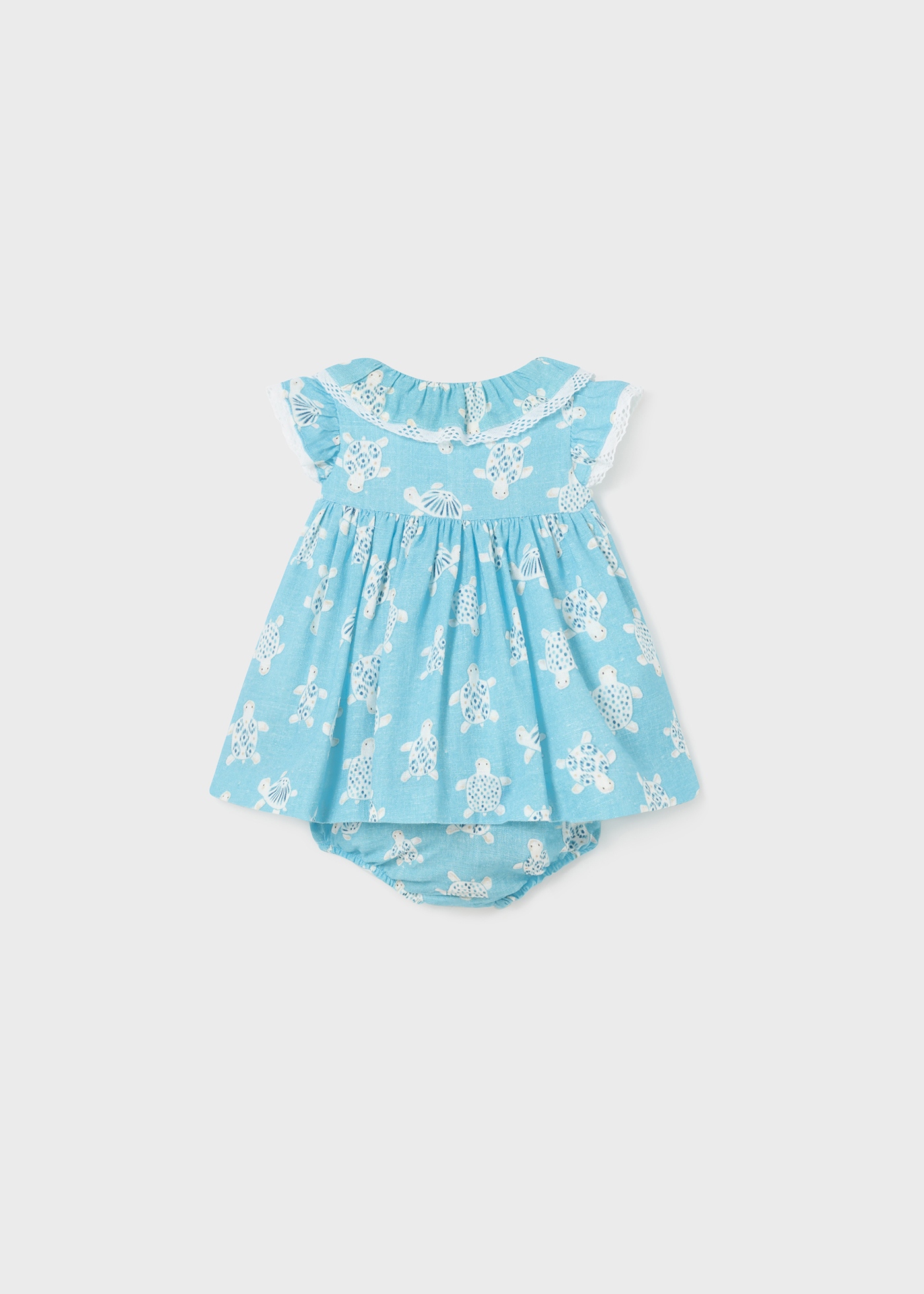 Vestido-capa de fralda Capri para recém-nascido com estampa de linho