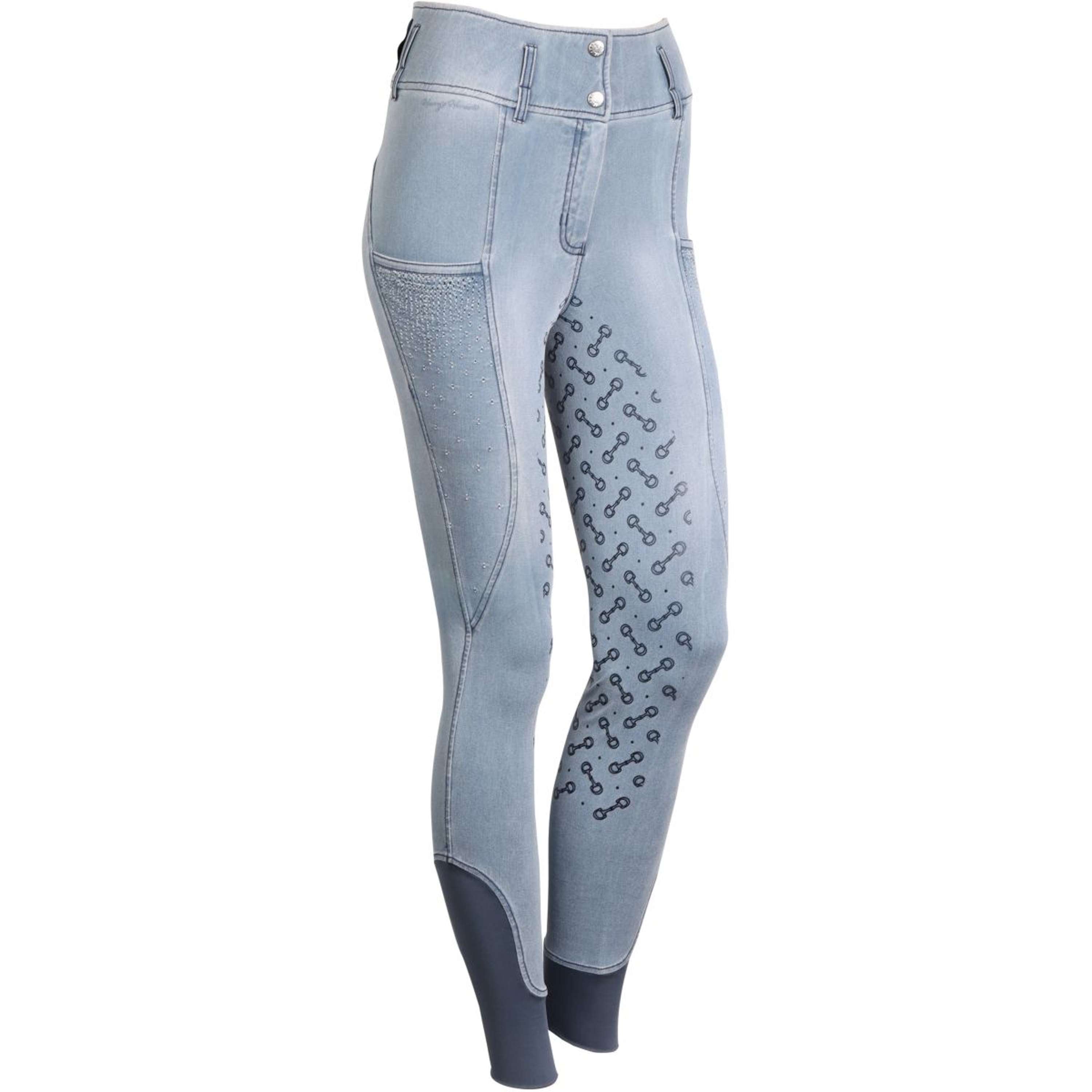 Harry's Horse Rijbroek Just Ride Retro Full Grip Lichtblauw