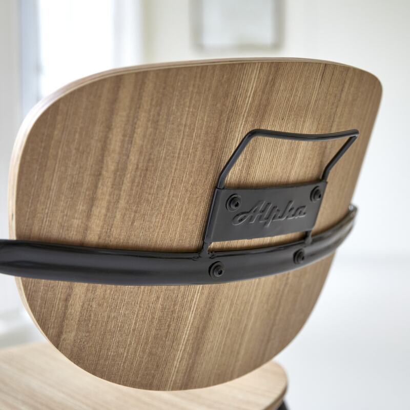 Chaise en métal et bois de frêne Ada