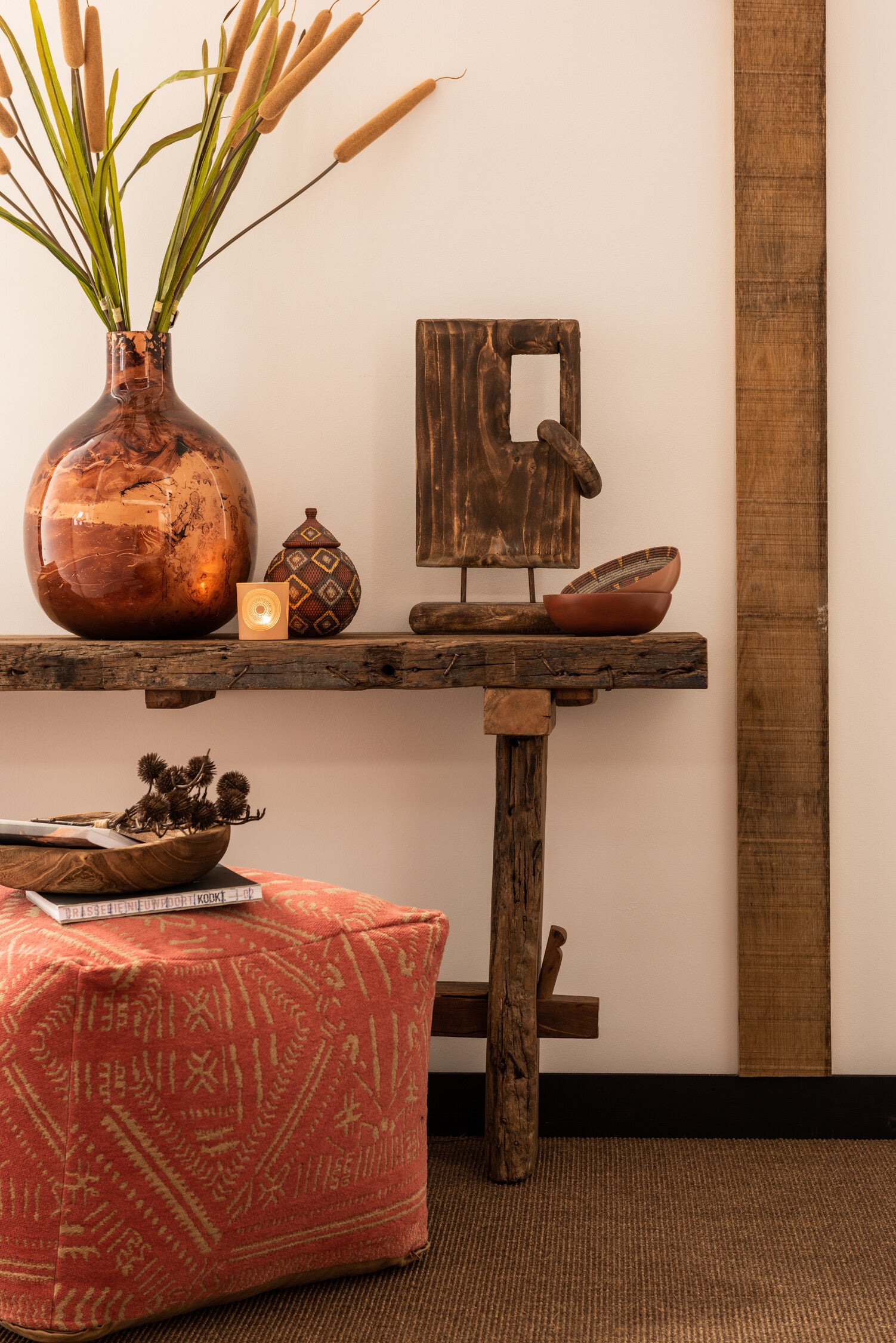 J-Line console Brut - hout - bruin